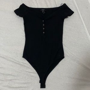 Forever 21 Black Off The Shoulder Bodysuit